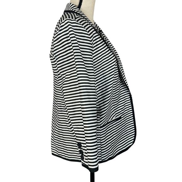 Dressbarn X-Large Blazer Jacket Striped 3/4 Sleeve Lined Open-Front Pockets - Picture 3 of 9